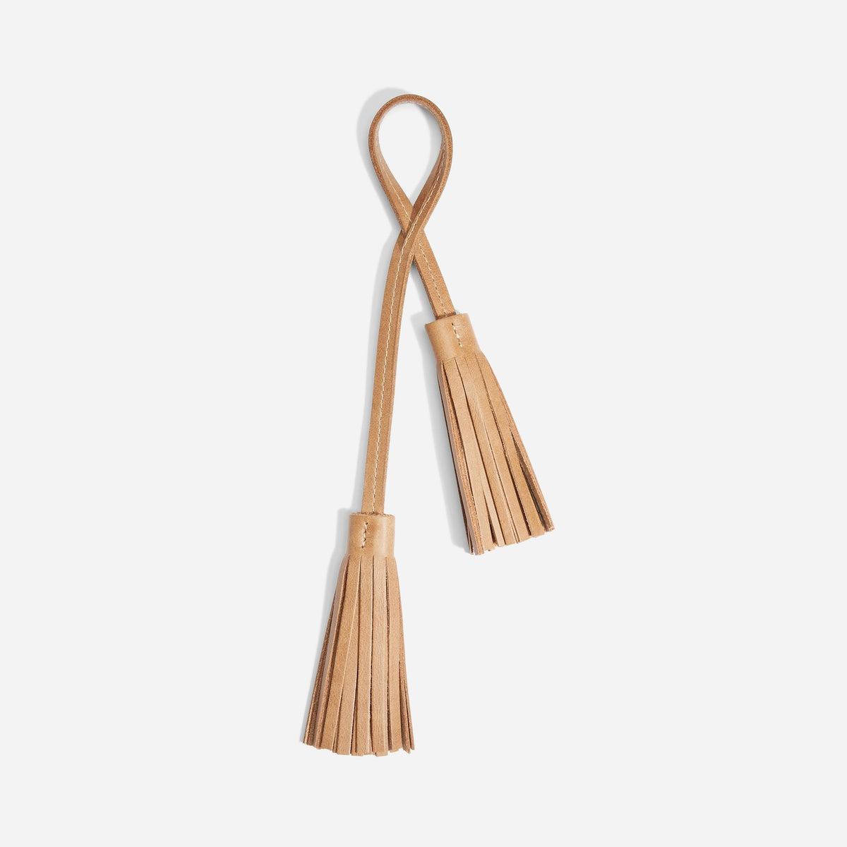 Double Tassel Bag Charm Almond