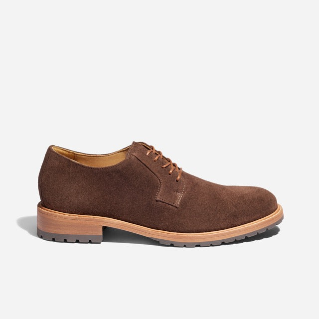 Rey Everyday Derby Lug Umber Brown Suede