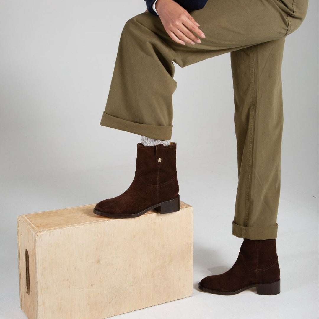 Viola Moto Boot Brown Suede
