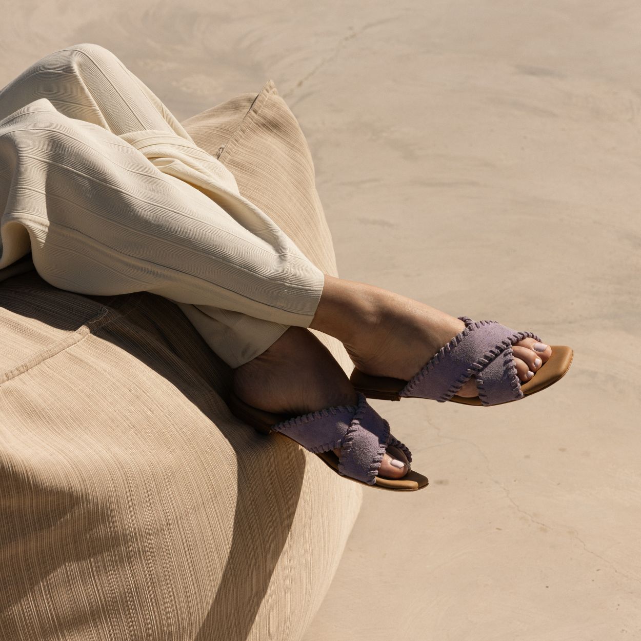 Catalina Sandal Whipstitch Lilac