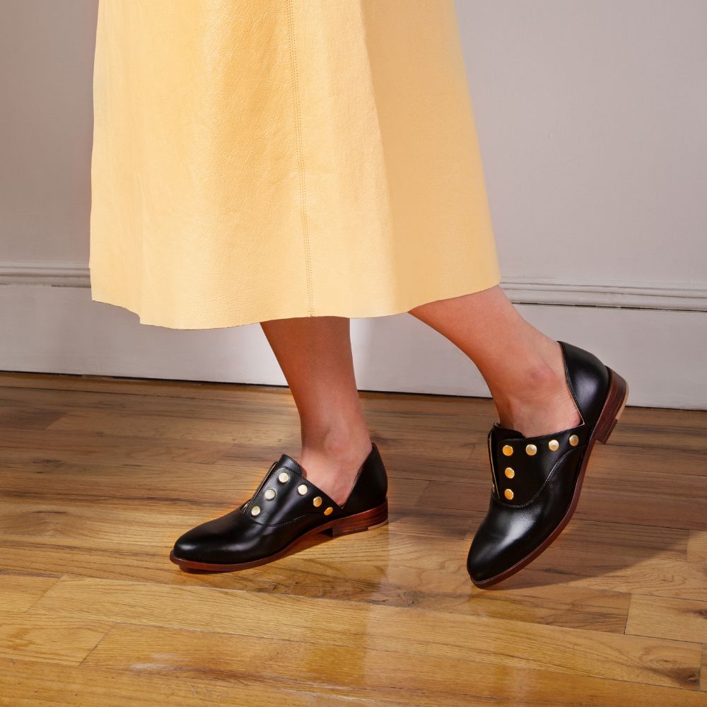 Emma d'Orsay Studded Oxford Black