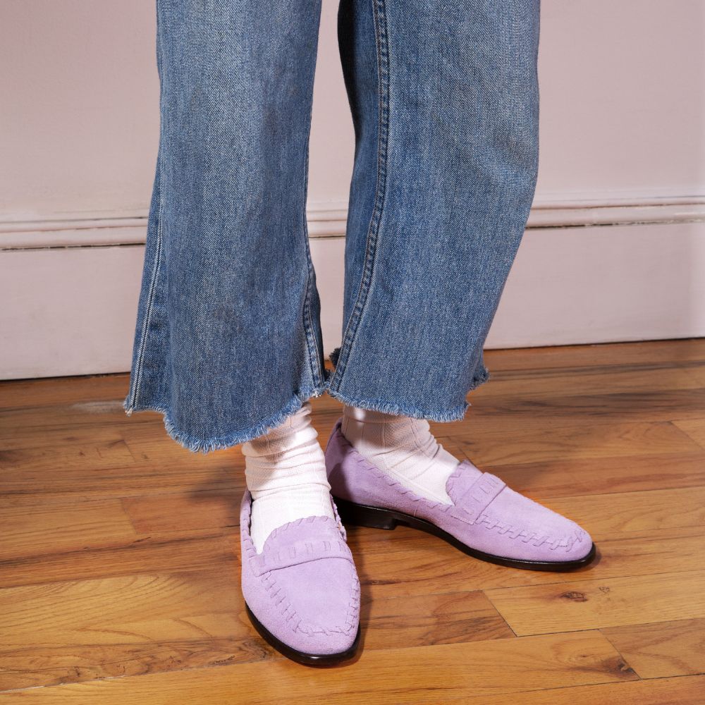 Lidia Whipstitch Loafer Lilac