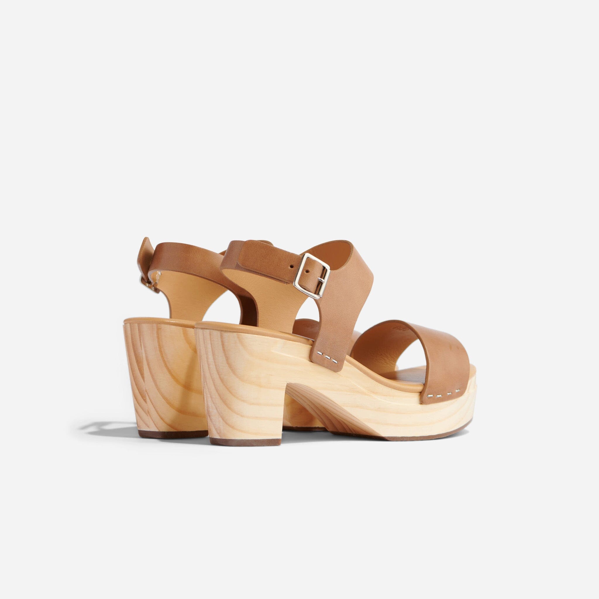 All-Day Open Toe Clog Almond Women's Leather Sandal Nisolo 
