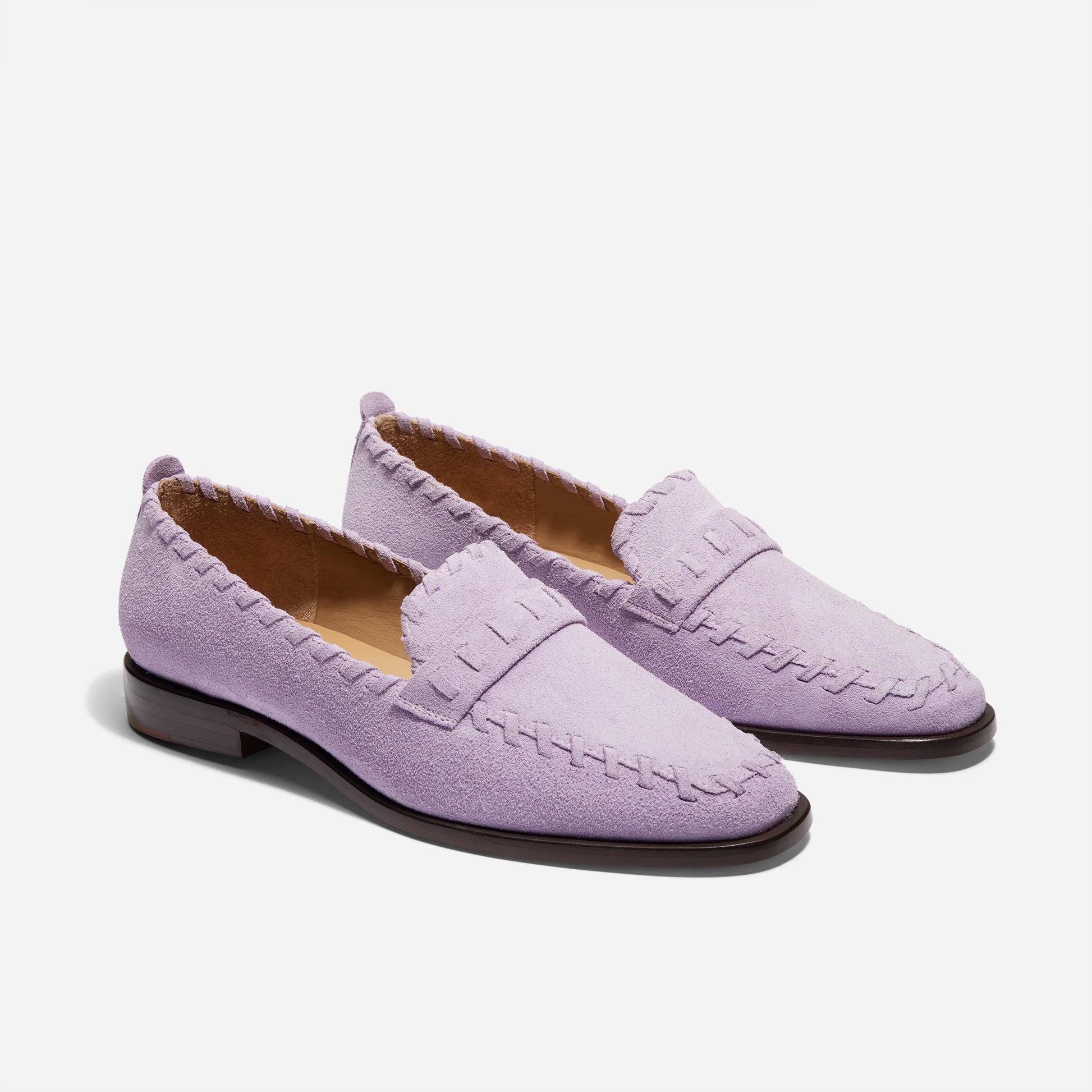 Lidia Whipstitch Loafer Lilac