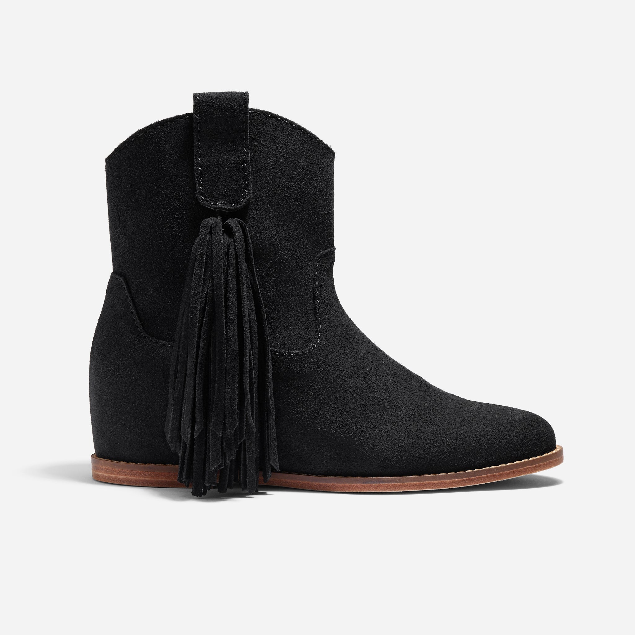 Amaya Fringe Bootie Black Suede