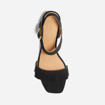 Stella Fringe Heel Sandal Black Suede