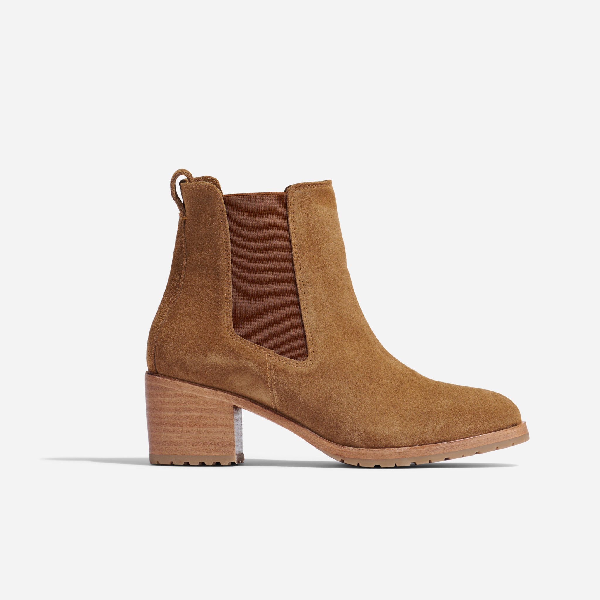 Ana Go-To Heeled Chelsea Boot Taupe Suede - Main Image
