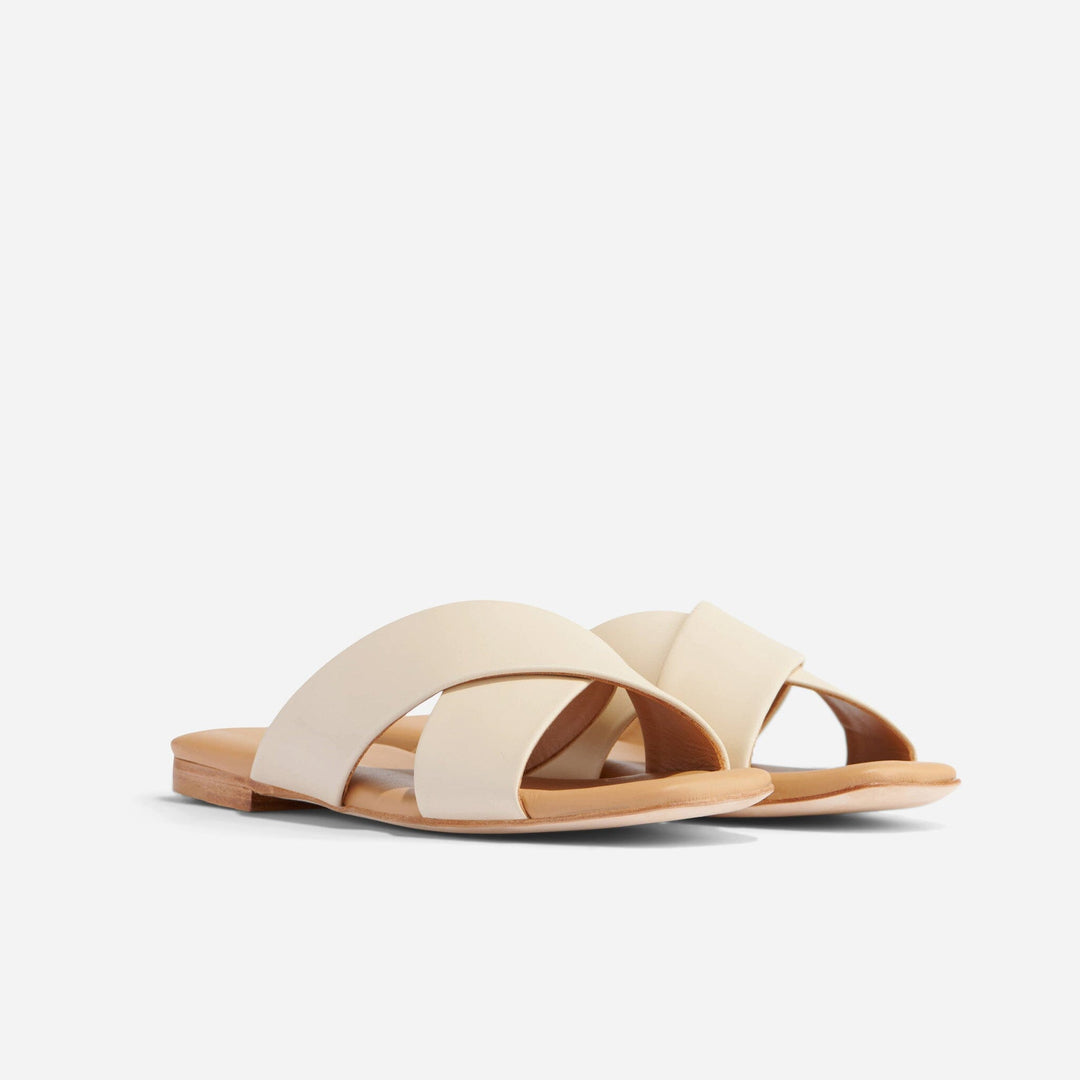 Catalina Slide Sandal Bone Women's Leather Slide Sandal Nisolo 
