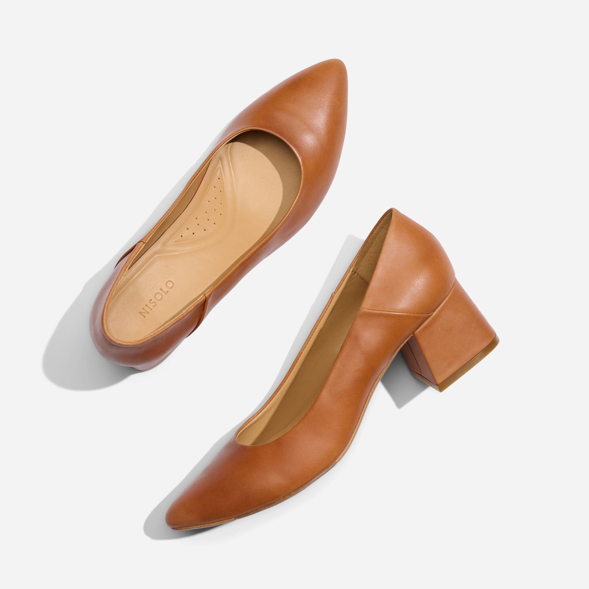 Wood fashion block heel pump