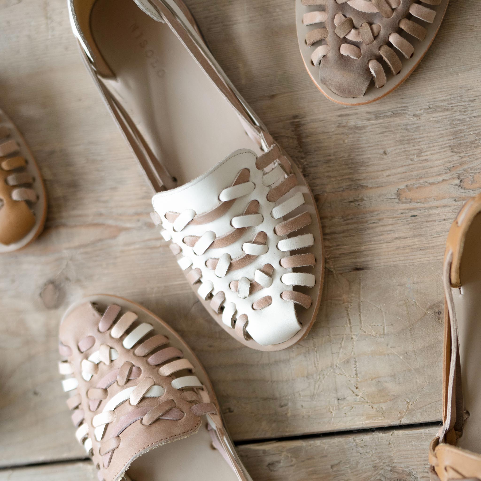 Product Image 2 Women's Huarache Sandal Bone/Almond Colorblock Women's Leather Slip On Nisolo Colorblock Comparison